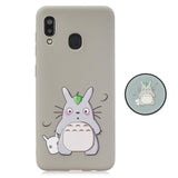 For Samsung A30 A20 TPU Full Cover Cartoon Pattern Solid Color Protective Phone Case with Adjustable Bracket 7