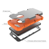For iPhone 7 PC+ Silicone 2 in 1 Hit Color Tri-proof Shockproof Dustproof Anti-fall Protective Cover Back Case Gray + orange