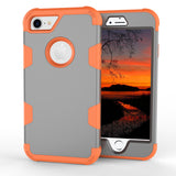 For iPhone 7 PC+ Silicone 2 in 1 Hit Color Tri-proof Shockproof Dustproof Anti-fall Protective Cover Back Case Gray + orange