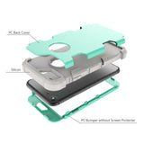 For iPhone 7 PC+ Silicone 2 in 1 Hit Color Tri-proof Shockproof Dustproof Anti-fall Protective Cover Back Case Mint green + gray