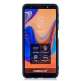 For Samsung A7 2018 Cartoon Lovely Coloured Painted Soft TPU Back Cover Non-slip Shockproof Full Protective Case with Lanyard black