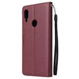 For Redmi note 7/Redmi note 7pro Flip-type Leather Protective Phone Case with 3 Card Position Buckle Design Phone Cover  red
