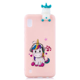 For Samsung A01 Soft TPU Case Back Cover 3D Cartoon Painting Mobile Phone Shell Music unicorn