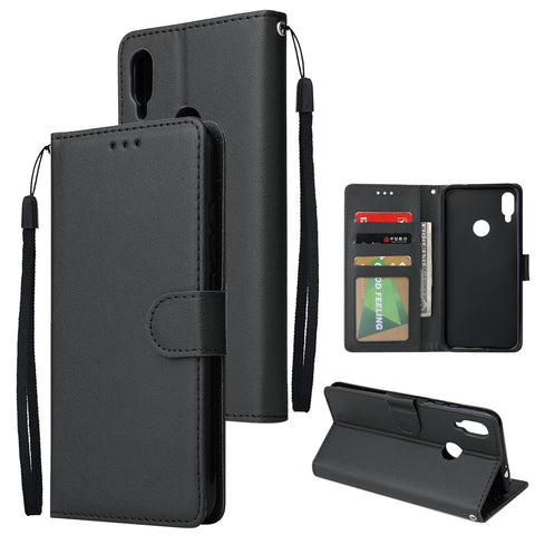 For Redmi note 7/Redmi note 7pro Flip-type Leather Protective Phone Case with 3 Card Position Buckle Design Phone Cover  black