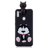 For Samsung A11 TPU Back Cover 3D Cartoon Painting Soft Mobile Phone Case Shell Dumb husky