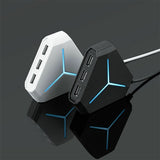 H6 USB Hub Splitter ABS Extension Hub Interface for Laptop Computer U Disk black
