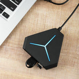 H6 USB Hub Splitter ABS Extension Hub Interface for Laptop Computer U Disk black