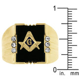 Onyx Masonic Mens Ring