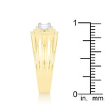 Golden Triplet Cubic Zirconia Ring