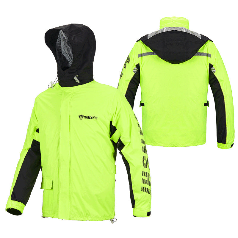 Raincoat Rainpants Suit Adult Split Raincoat Motorcycle Riding Water-proof Ultrathin Male Outdoor Hiking Raincoat Black and yellow suit_XL