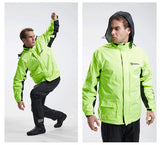 Raincoat Rainpants Suit Adult Split Raincoat Motorcycle Riding Water-proof Ultrathin Male Outdoor Hiking Raincoat Black and yellow suit_XL