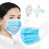 Disposable Non-woven Three-layer Mask Blue Hang Ear Style Protective Mask  white 20pcs