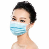 Disposable Non-woven Three-layer Mask Blue Hang Ear Style Protective Mask  white 20pcs