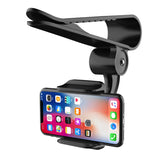 Universal 360 Car Clip Sun Visor Cell Phone Holder Mount Stand GPS Holder in Car Mobile Clip black