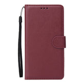 For Xiaomi Pocophone F1 Flip-type Leather Protective Phone Case with 3 Card Position Buckle Design Phone Cover  Red wine