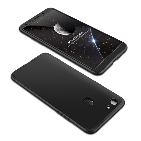 For OPPO A73/F5/F5 Youth/A75 Taiwan Slim 3 in 1 Hybrid Hard Case Full Body 360 Degree Protection Back Cover black