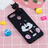 For OPPO F9/F9 PRO 3D Cute Coloured Painted Animal TPU Anti-scratch Non-slip Protective Cover Back Case cute husky