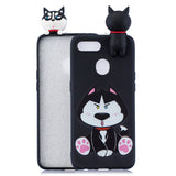 For OPPO F9/F9 PRO 3D Cute Coloured Painted Animal TPU Anti-scratch Non-slip Protective Cover Back Case cute husky