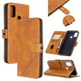 For Samsung A51/A71/M30S Case Soft Leather Cover with Denim Texture Precise Cutouts Wallet Design Buckle Closure Smartphone Shell  yellow