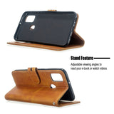 For Samsung A51/A71/M30S Case Soft Leather Cover with Denim Texture Precise Cutouts Wallet Design Buckle Closure Smartphone Shell  yellow