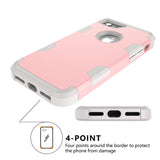 For iPhone 7 PC+ Silicone 2 in 1 Hit Color Tri-proof Shockproof Dustproof Anti-fall Protective Cover Back Case Rose gold + gray