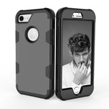 For iPhone 7 PC+ Silicone 2 in 1 Hit Color Tri-proof Shockproof Dustproof Anti-fall Protective Cover Back Case black
