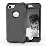 For iPhone 7 PC+ Silicone 2 in 1 Hit Color Tri-proof Shockproof Dustproof Anti-fall Protective Cover Back Case black