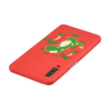 For Samsung A7 2018 Cartoon Lovely Coloured Painted Soft TPU Back Cover Non-slip Shockproof Full Protective Case with Lanyard red