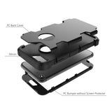 For iPhone 7 PC+ Silicone 2 in 1 Hit Color Tri-proof Shockproof Dustproof Anti-fall Protective Cover Back Case black