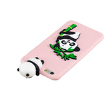 For iPhone 5/5S/SE/6/6S/6 Plus/6S Plus/7/8/7 Plus/8 Plus Phone Case 3D Cartoon Panda Bamboo Cellphone Back Shell Shockproof Smartphone Cover Pink