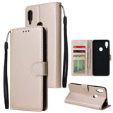 For Redmi note 7/Redmi note 7pro Flip-type Leather Protective Phone Case with 3 Card Position Buckle Design Phone Cover  Gold