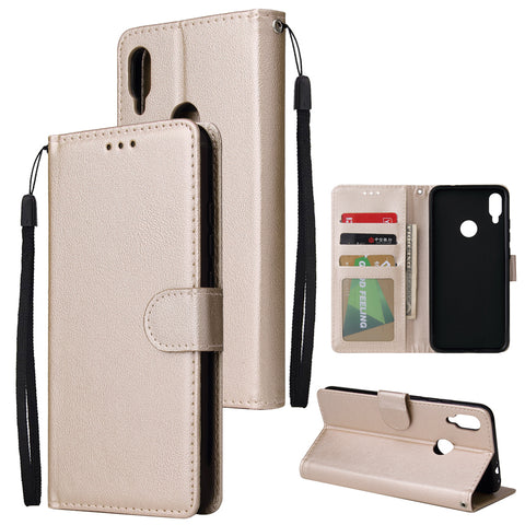 For Redmi note 7/Redmi note 7pro Flip-type Leather Protective Phone Case with 3 Card Position Buckle Design Phone Cover  Gold