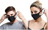 Men Women Washable Breathable Mask Reusable Windproof Dustproof Slim Face Sponge Mask black