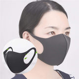 Men Women Washable Breathable Mask Reusable Windproof Dustproof Slim Face Sponge Mask black