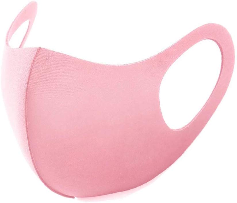Men Women Washable Breathable Mask Reusable Windproof Dustproof Slim Face Sponge Mask Pink