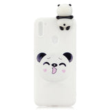 For Samsung A11 TPU Back Cover 3D Cartoon Painting Soft Mobile Phone Case Shell Smiley panda