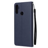 For OPPO Realme C3/Realme 6 PU Leather Mobile Phone Cover with 3 Cards Slots Phone Frame blue