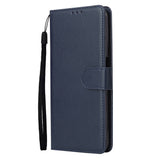 For OPPO Realme C3/Realme 6 PU Leather Mobile Phone Cover with 3 Cards Slots Phone Frame blue
