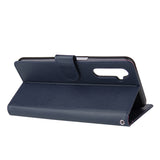 For OPPO Realme C3/Realme 6 PU Leather Mobile Phone Cover with 3 Cards Slots Phone Frame blue