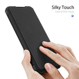 DUX DUCIS For Samsung A51 Leather Mobile Phone Cover Magnetic Protective Case Bracket with Card Slot Pink