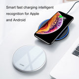 QI Wireless Charger for Apple Android 15W Fast Charging Technology Aluminum Alloy Mirror-like Shiny Ultra-thin Protable  black