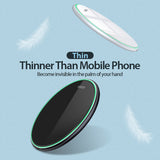 QI Wireless Charger for Apple Android 15W Fast Charging Technology Aluminum Alloy Mirror-like Shiny Ultra-thin Protable  black