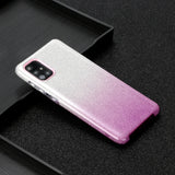 For Samsung A01/A11 European version/A31/A71 Phone Case Gradient Color Glitter Powder Phone Cover with Airbag Bracket purple