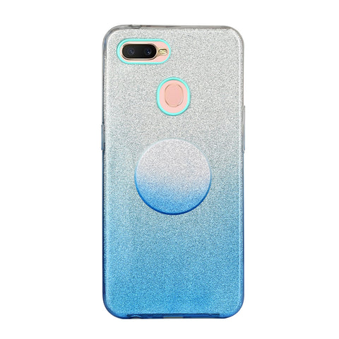 For OPPO F9/F9 Pro/A7X/F11 Pro/A8/A31 Phone Case Gradient Color Glitter Powder Phone Cover with Airbag Bracket blue