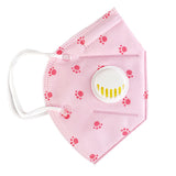 Children Cotton Fabric Mask with Breath Valve Anti Dust Mouth Muffle Mouth Mask Kids Cartoon Respirator Random Color