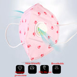 Children Cotton Fabric Mask with Breath Valve Anti Dust Mouth Muffle Mouth Mask Kids Cartoon Respirator Random Color