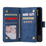 For HUAWEI P40 Case Smartphone Shell Wallet Design Zipper Closure Overall Protection Cellphone Cover  2 blue