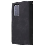 For HUAWEI P40 Case Smartphone Shell Wallet Design Zipper Closure Overall Protection Cellphone Cover  1 black