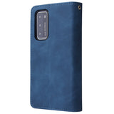 For HUAWEI P40 Case Smartphone Shell Wallet Design Zipper Closure Overall Protection Cellphone Cover  2 blue