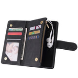 For HUAWEI P40 Case Smartphone Shell Wallet Design Zipper Closure Overall Protection Cellphone Cover  1 black
